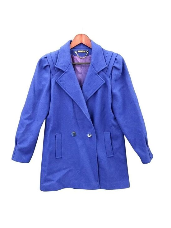 Union Made Jackets & Blazers - Vintage Royal Blue Union Made Wool Coat Size 9 Double-Breasted USA Made